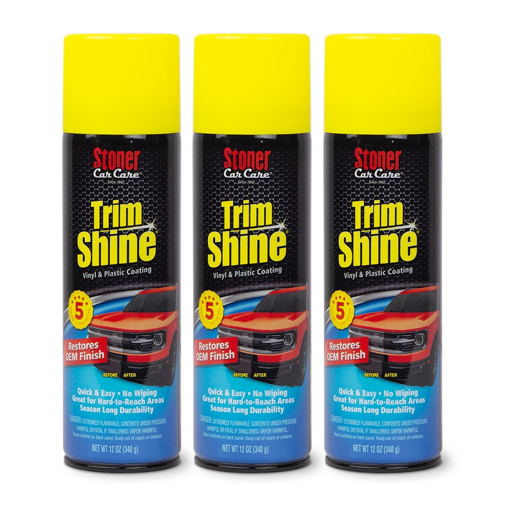 Stoner Car Care 91034-3PK 12-Ounce Trim Shine Protectant Aerosol Restores  Dull or Faded Interior and Exterior Plastic Renew Bumpers, Running Boards