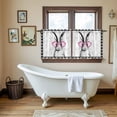 thumbnail image 4 of Easter Tier Curtains 36 Inch Length, Funny Rabbit Carrots Black White Buffalo Plaid Cafe Short Curtains for Bathroom Over Sink, Small Kitchen Curtain Light Filtering Drapes 2 Panels 27.5"Wx36"L, 4 of 8