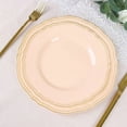 thumbnail image 3 of Balsa Circle 10 Nude Round 9" Disposable Plastic Dinner Plates Gold Scalloped Trim Party Events Tableware Decorations, 3 of 8