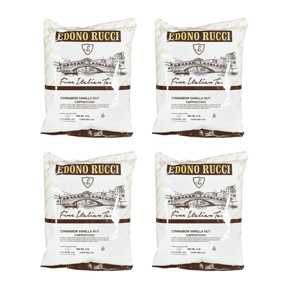 Edono Rucci Cinnamon Vanilla Nut Powdered Cappuccino Mix, 4 Bags( 2 lbs each)