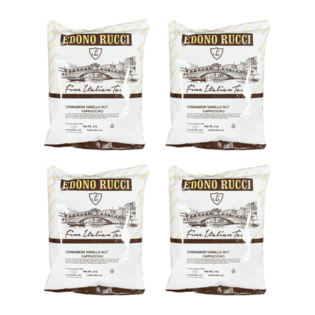 Edono Rucci Cinnamon Vanilla Nut Powdered Cappuccino Mix, 4 Bags( 2 lbs each)