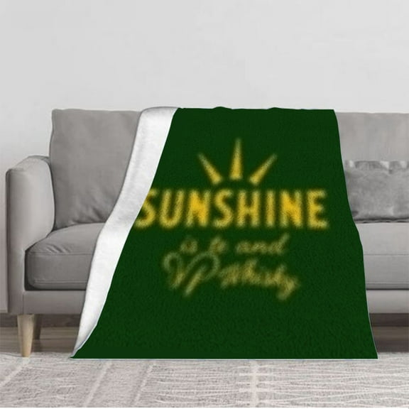 Durable Soft & Warm Flannel Blanket - Cozy Green Design Perfect for Sofa Travel Bed & Chair - Cheerful Comfort