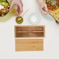 thumbnail image 4 of Raindrops Bamboo Cutlery Box with Lid for Kitchen Utensils Yellow Wooden Organizer Tray, 4 of 8