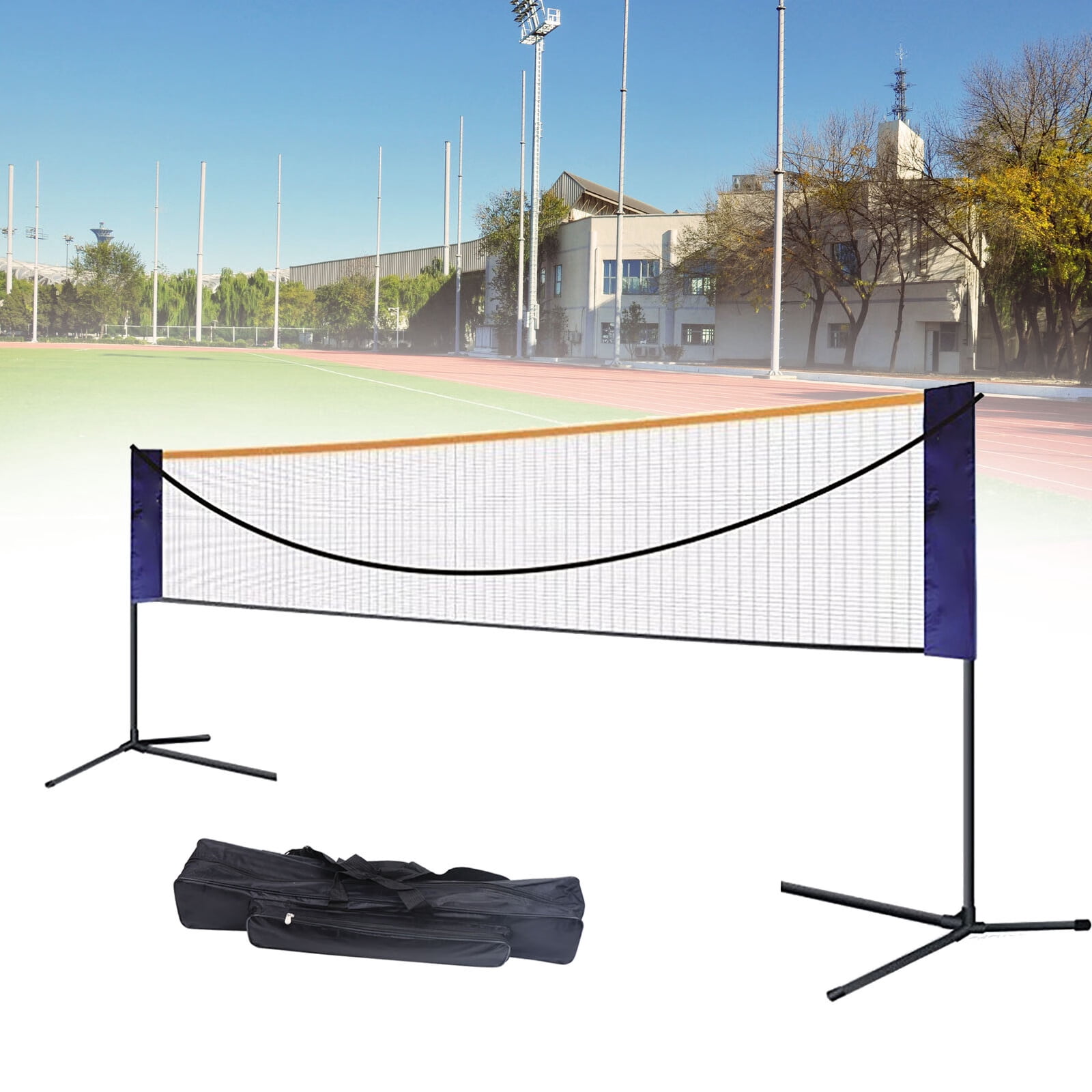 Anqidi 20Ft Portable Badminton Net Set Polypropylene Fiber Adjustable Height Tennis Net Kit for Volleyball, Soccer Tennis