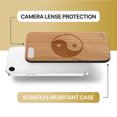 thumbnail image 6 of Case Yard Wooden Case Outside Soft TPU Silicone, Slim Fit Shockproof Wood Protective Phone Cover for Girls Boys Men and Women, Supports Wireless Charging Yin Yang Design case for iPhone-SE, 6 of 7