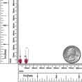 thumbnail image 6 of Gem Stone King 14K White Gold Red Created Ruby and White Diamond French Wire Dangle Earrings for Women (1.13 Cttw, Gemstone July Birthstone, Oval 6X4MM and Round 2.5MM), 6 of 6