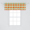 thumbnail image 2 of Ambesonne Psychedelic Valance Pack of 2, Colorful Fluid Motif, 54"X18", Vermilion Yellow and Sky Blue, 2 of 4