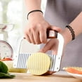 thumbnail image 5 of Heavy Duty Cutting Tools For Vegetable Slicing, Crinkle Chopper With Stainless Steel Blade And Wooden Handle For Multi-Purpose Use In Your Kitchen Or Restaurant, Easy Cleaning And Storage, 5 of 5