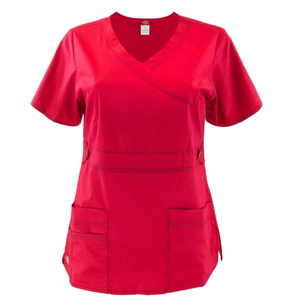 Old Glory Red Women's Scrub Top