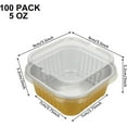 thumbnail image 2 of 100Pcs Disposable Ramekins with Lids 5oz, Aluminum Foil Mini Cake Pans with Lids, Gold Reusable Cupcake Liners Square Desert Cake Containers Small Loaf Pans Cake Tins for Cheesecake Muffin Dessert, 2 of 8