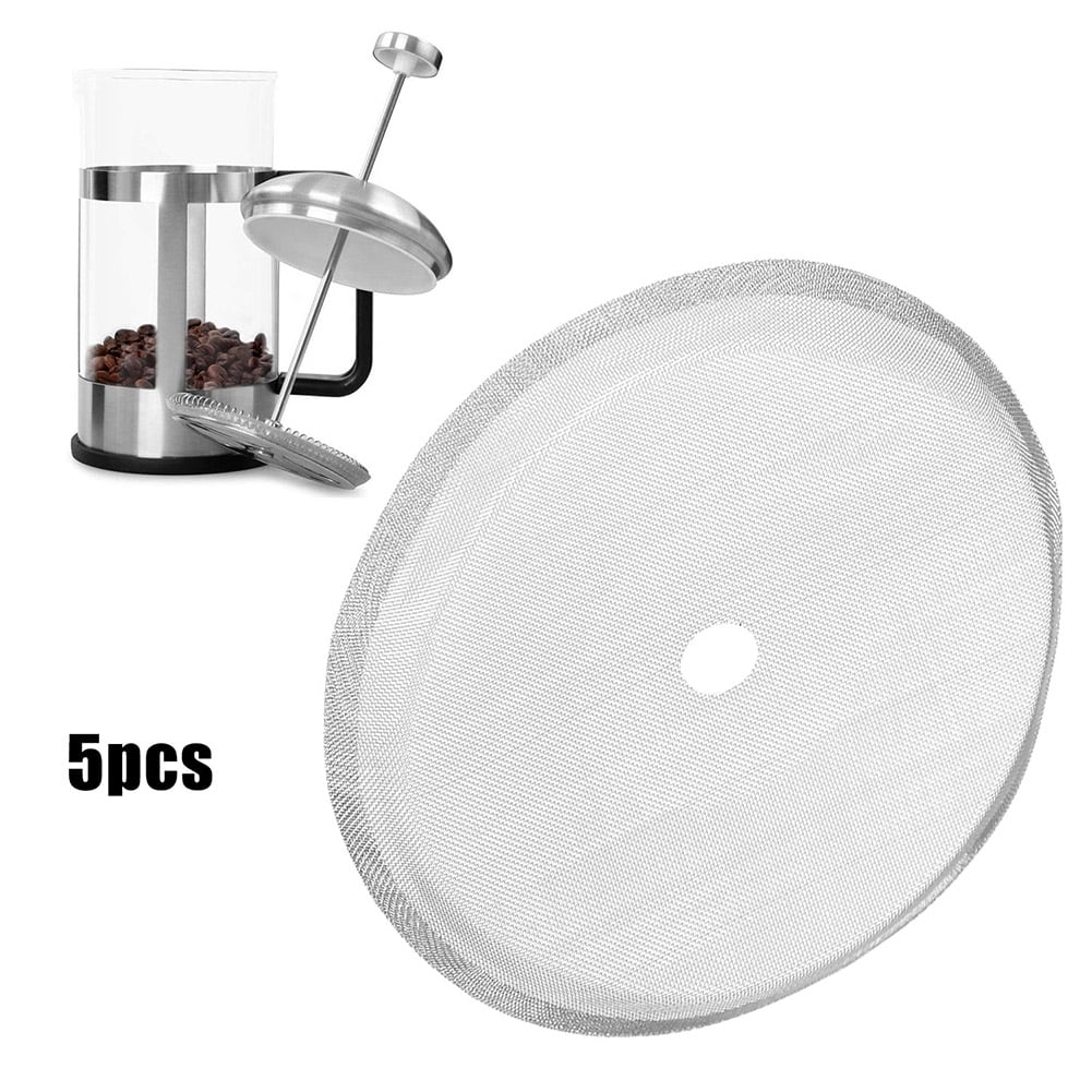 5Pcs Universal French Press Filter Screen 304 Stainless Steel French Press Filter Replacement for 27 oz 6 Cup French Press Coffee Makers Tea Particles and Coffee Grounds Filters 350 ml 27 oz 