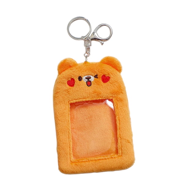 Titular de Photocard Zulema de peluche portátil para regalo de cumpleaños amarillo