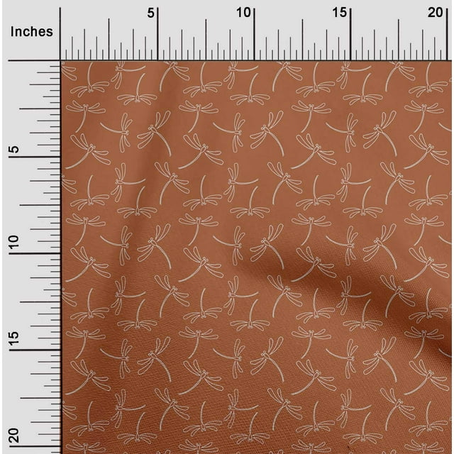 oneOone Viscose Jersey Fabric Dragonfly Insects Sashiko Print Fabric Prints by Yard 60 Inch Wide