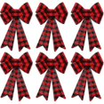 thumbnail image 5 of 6 Pieces Large Christmas Wreath Bow Buffalo Plaid Christmas Bow Pvc Plastic Bd, 5 of 5