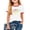 E251-White, variant on hengsof Girls Rainbow Printed T-Shirt Summer Fashionable Short Sleeve Crew Neck Top Soft Casual Daily Pullover 3-12 Years