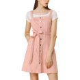 thumbnail image 4 of INSPIRE CHIC Women's Classic Adjustable Strap A-Line Overall Denim Dress, 4 of 7