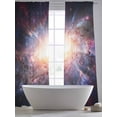 thumbnail image 4 of Universe Explosion Sheer Curtains 108 Inch Length 2 Panels Set, Modern Abstract Galaxy Universe Voile Window Treatment Semi Sheer Long Curtains Drapes for Bedroom/Living Room/Kitchen 52"x108"x2, 4 of 7