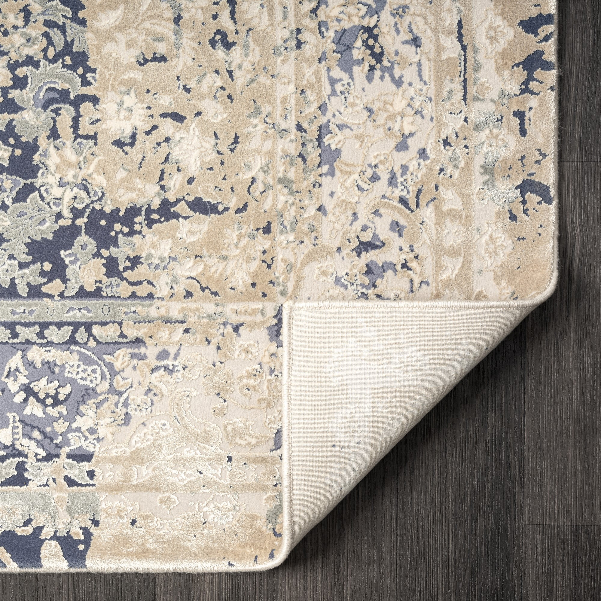 Ox Bay Dallas 2' x 7' Blue Floral Premium Ultra-Soft Indoor Area Rug
