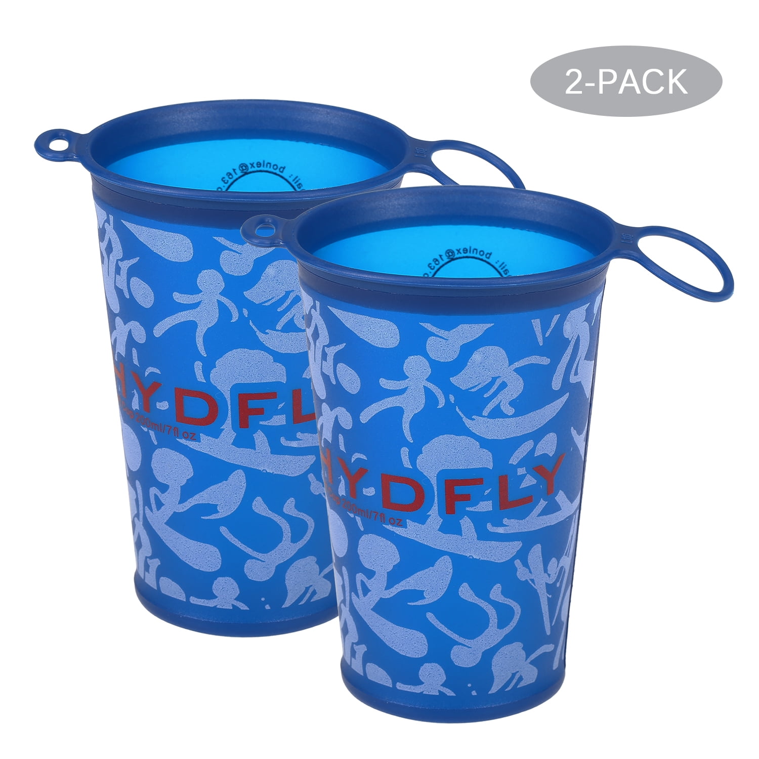 2 PCS 200ml Foldable Soft Water Cup for Outdoor Sports