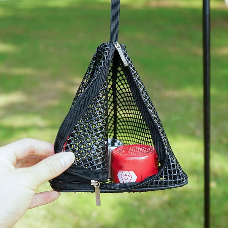 Outdoor Triangle Drying Mesh Foldable Storage Organizer Net Camping Hanging  Net