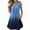 A0729-Blue, variant on QUINDOS Summer Dresses for Women 2025 Sundress V-neck Casual Sleeveless Sun Dresses Button Gradient Color Pleated Mini Knee High Dresses for Women