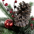 thumbnail image 6 of Northlight 12" Frosted Pine, Berries and Pine Cones Floral Arrangement in Tin Pot, 6 of 7