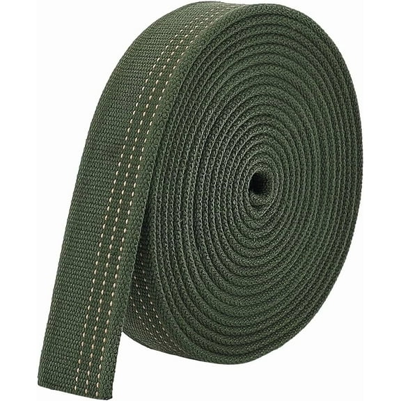 5 Yards Dark Olive Green Heavy Polycotton Webbing 1-3/8 Inch High Density Webbing Plain Weave Straps Bag Strap for Climbing Outdoors Indoors Arts Crafting DIY 3mm Thick