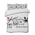 thumbnail image 2 of Kitchen Tableware Full Size Down Alternative Comforter, Lightweight Comforter Quilt Bedding Set with Pillow Shams Red Love Heart Black Words Vintage All Seasons Bed Comforter Duvet Insert 78"x90", 2 of 7