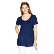 G.H. Bass & Co. Women's Light Weight Viscose Spandex Top, Navy Water, L