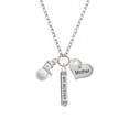 thumbnail image 2 of Delight Jewelry Silvertone Imitation Pearl Snowman Always My Mother Bar Zoe Necklace, 2 of 4