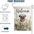 thumbnail image 5 of Spring Summer Flower Garden Flag Pug Outdoor Flag Floral Dog Garden Flags for Outside Small Yard Welcome Flags 12x18 Double Sided, 5 of 7