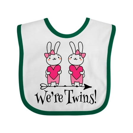 

Inktastic Twin Girl Gift Bunny Rabbit Gift Baby Girl Bib