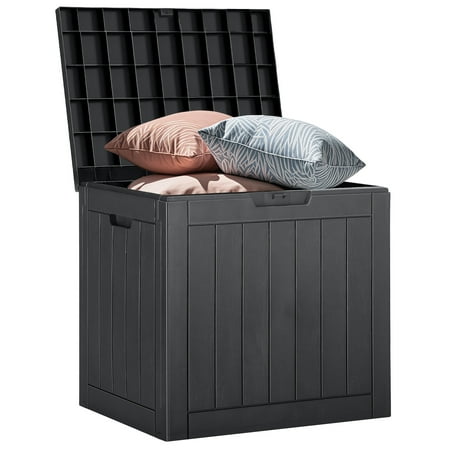 GIANNA 31 Gallon Resin Deck Box Waterproof, UV Resistant Outdoor Storage Box for Delivery, Patio, Garden,and Porch