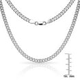 thumbnail image 2 of Jewelryweb 925 Sterling Silver Mens Italian 6mm Pave Curb Chain Necklace (18-30 Inch) 18 Inch Necklace for Men, 2 of 2