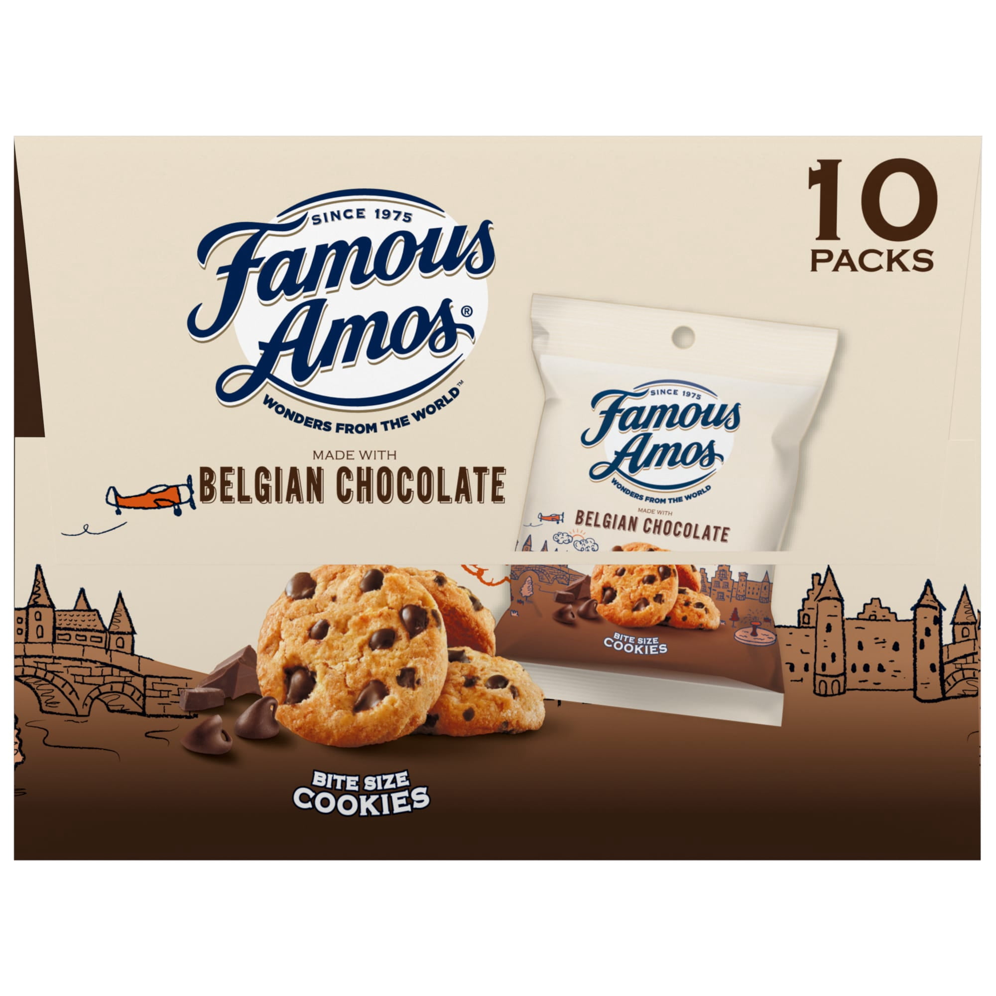 Famous Amos Belgian Chocolate Chip Cookies Multipack, 10 oz (10 Count)