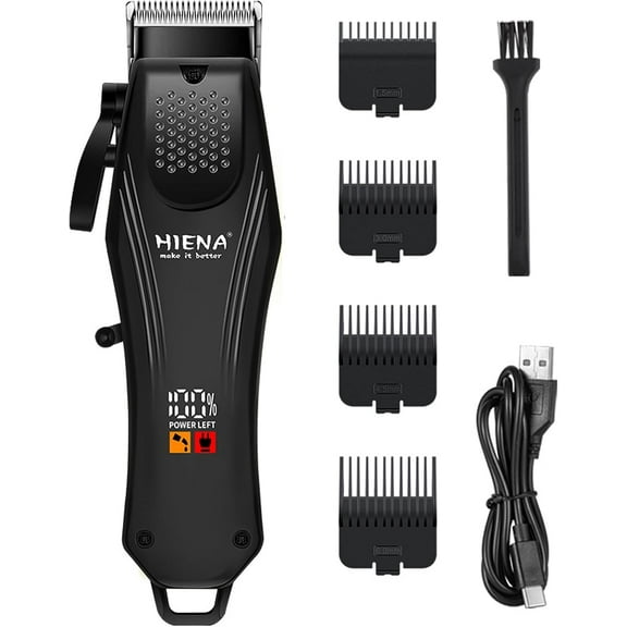 Professional Cordless Hair Clippers for Men, Barber Clippers with Adjustable Blades, Mens Beard Trimmer, LED Display, Barbers & Home Haircutting