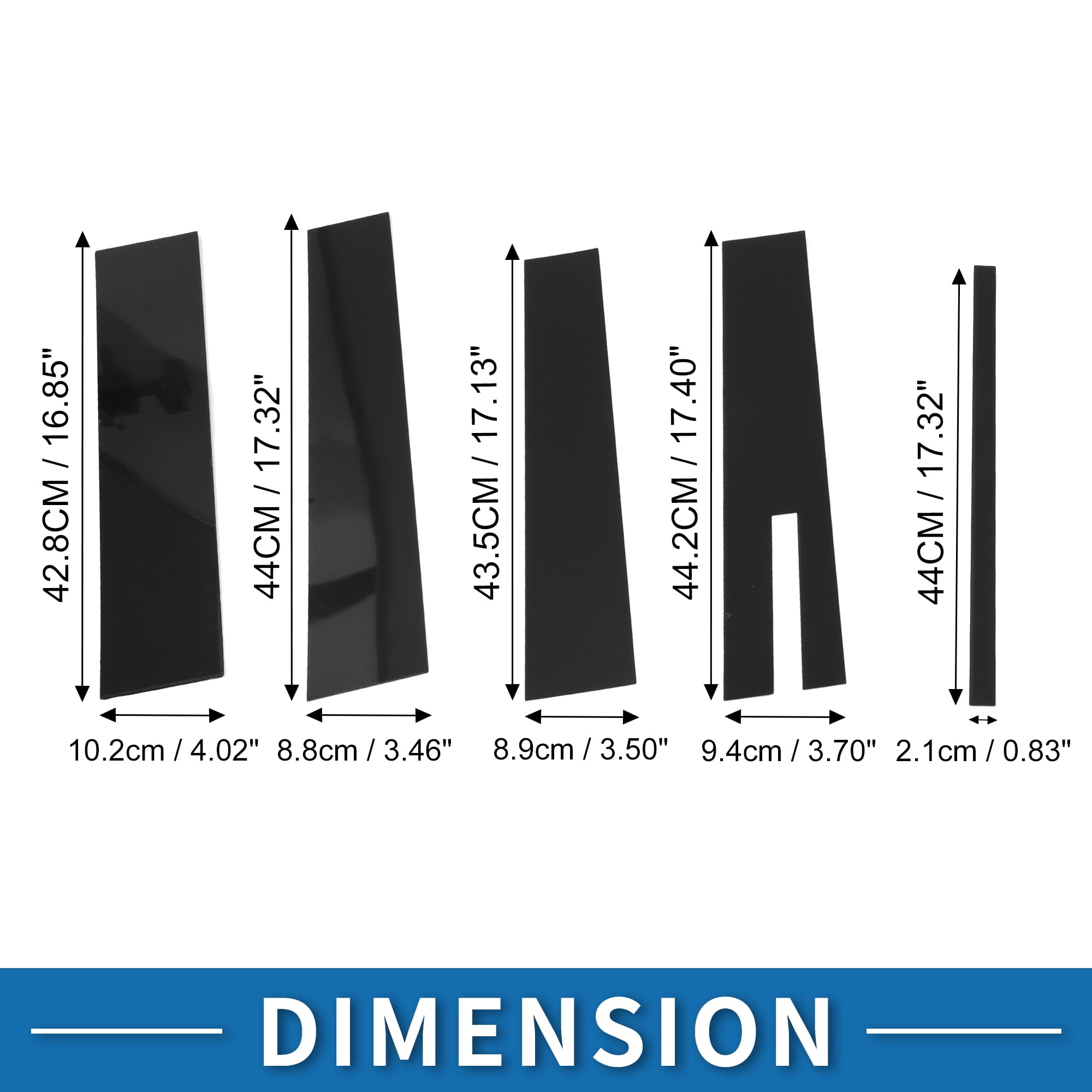 Unique Bargains 9Pcs Door Pillar Window Trim For Ford Flex 2009-2015 Black