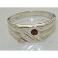 thumbnail image 5 of LBG 925 Sterling Silver Natural Garnet Mens Signet Band Ring - Size 6.75, 5 of 6