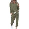 thumbnail image 2 of Clearance Lounge Sets For Women Sweatsuits Sets ZVAVZ Women's Solid Color Tracksuits Round Neck Long Sleeve Sweater Tops Fashion Loose Sweatpants Sweatsuits For Women Sets 2 Piece Outfits, 2 of 5