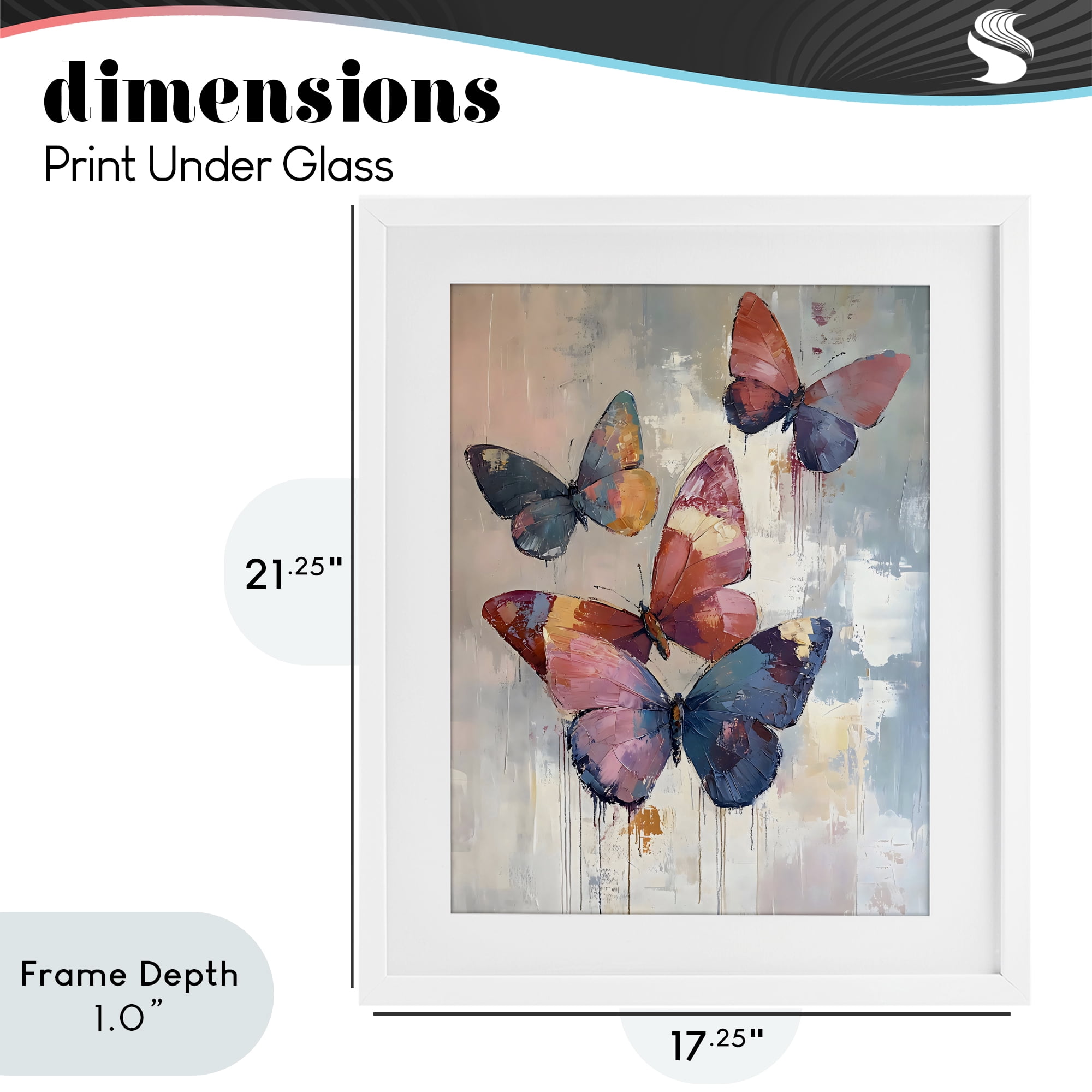 Stupell Industries Butterfly Beauty in Flight White Framed Print Under Glass, design by Creative Studio