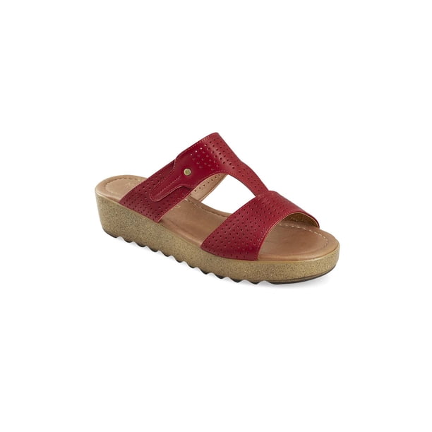 Sandalia Roja Acojinada Suela Antiderrapante Altura 4Cm Mundo Terra 030311