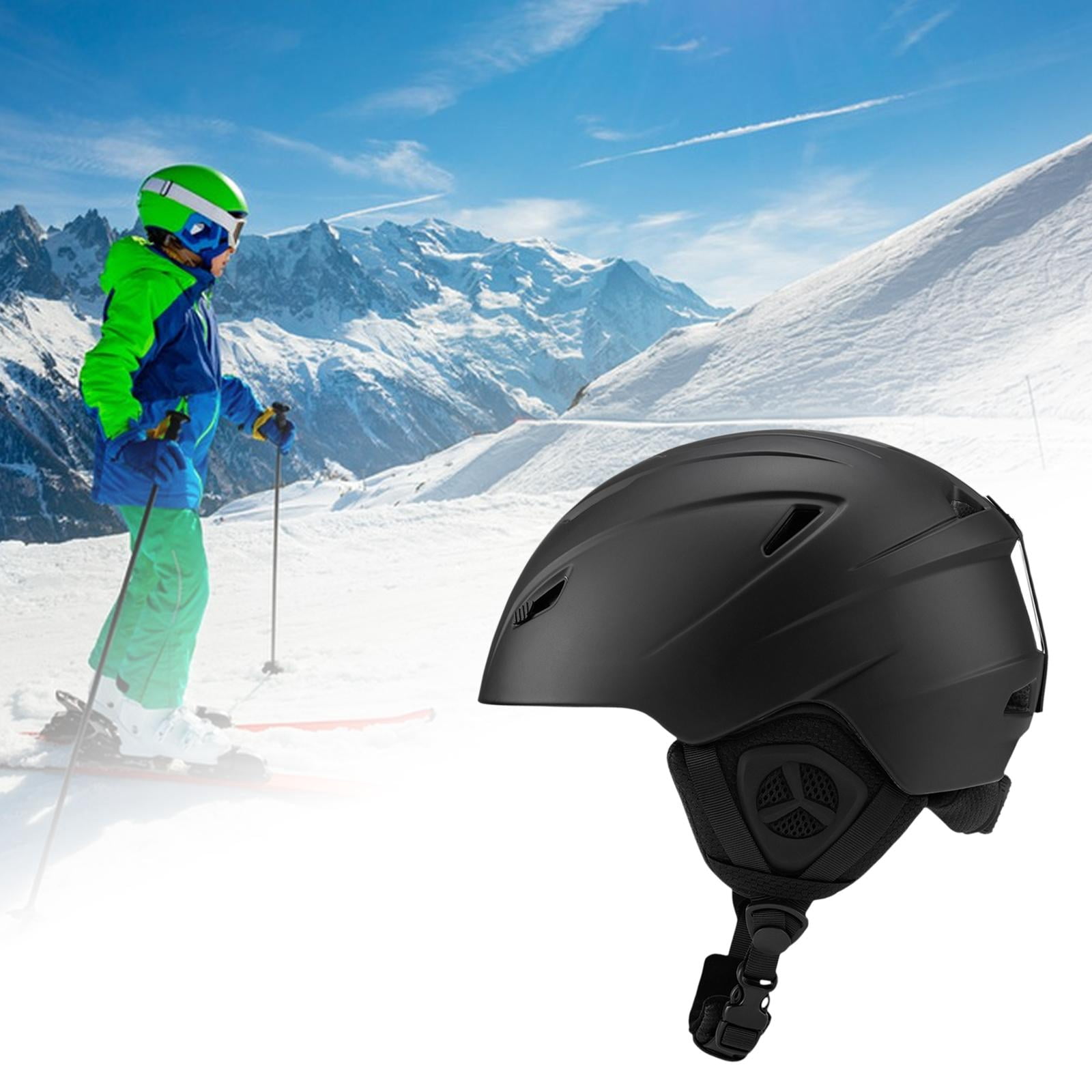 Miulika Ski Helmet Sports Helmet Protective Breathable Skateboard Helmet Headgear for Road Cycling Roller Skating Adults Children Men Black M