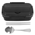 thumbnail image 1 of Lunch Box 4 Compartments 304 Stainless Steel Tableware Portable Lunch Containers for School Office Black, 1 of 5