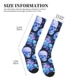 thumbnail image 2 of Lsque Skull blue crystal flower Pattern Sport Compression Socks for Men & Women 15-20 mmHg Knee High Nurse Pregnant Running Medical and Travel Athletic, 2 of 6