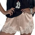 thumbnail image 4 of Women Silk Lace Shorts Low Rise Shorts Lounge Half Slip Pj Bottoms French Knickers, 4 of 9
