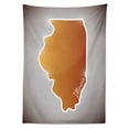 thumbnail image 3 of Ambesonne Illinois Tablecloth Rectangular Table Cover, Simple State Map, 60"x84", Warm Taupe Dark Orange, 3 of 4