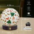 thumbnail image 3 of USB Charging Night Light with Remote Controls,16 Colors RGB Dimmable Night Lamp Printed Exquisite Patterns Lampshade with Round Wooden LED Light Base for Home Deco, 3 of 7