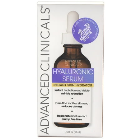 Advanced Clinicals Hyaluronic Acid Face Serum. Anti-aging Face Serum- Instant Skin Hydrator, Plump Fine Lines, Wrinkle Reduction. 1.7 Fl (Best Instant Wrinkle Eraser)