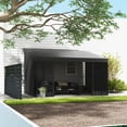 thumbnail image 2 of Outsunny 10' x 13' Wall Mounted Pergola Gazebo with Curtains and Nettings, 2 of 10