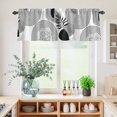thumbnail image 5 of 3 Piece Kitchen Curtains and Valances Set Grey Boho Geometric Cafe Curtains 24 Inch Length Vintage Ethnic Abstract Lines Leaves Valance & Tier Curtain for Living Room Bedroom Window 54"x18"+27"x24"*2, 5 of 6